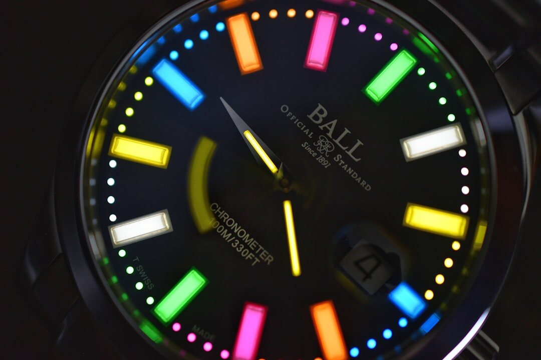 Macro photograph of a Swiss watch tourbillon movement