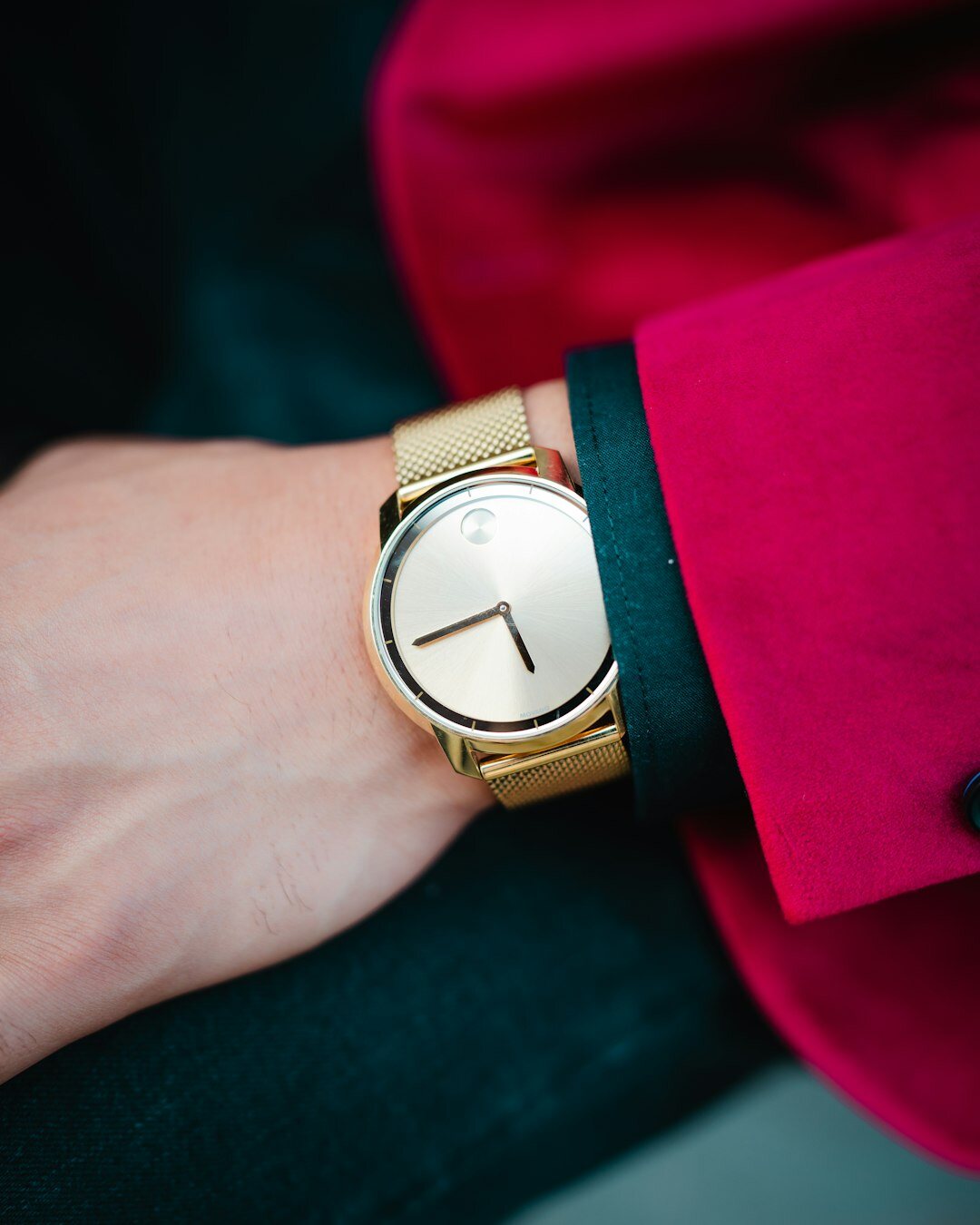 gold luxury watch on wrist