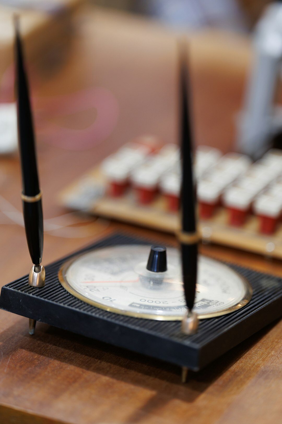 Elegant writing desk with fountain pen and watch box