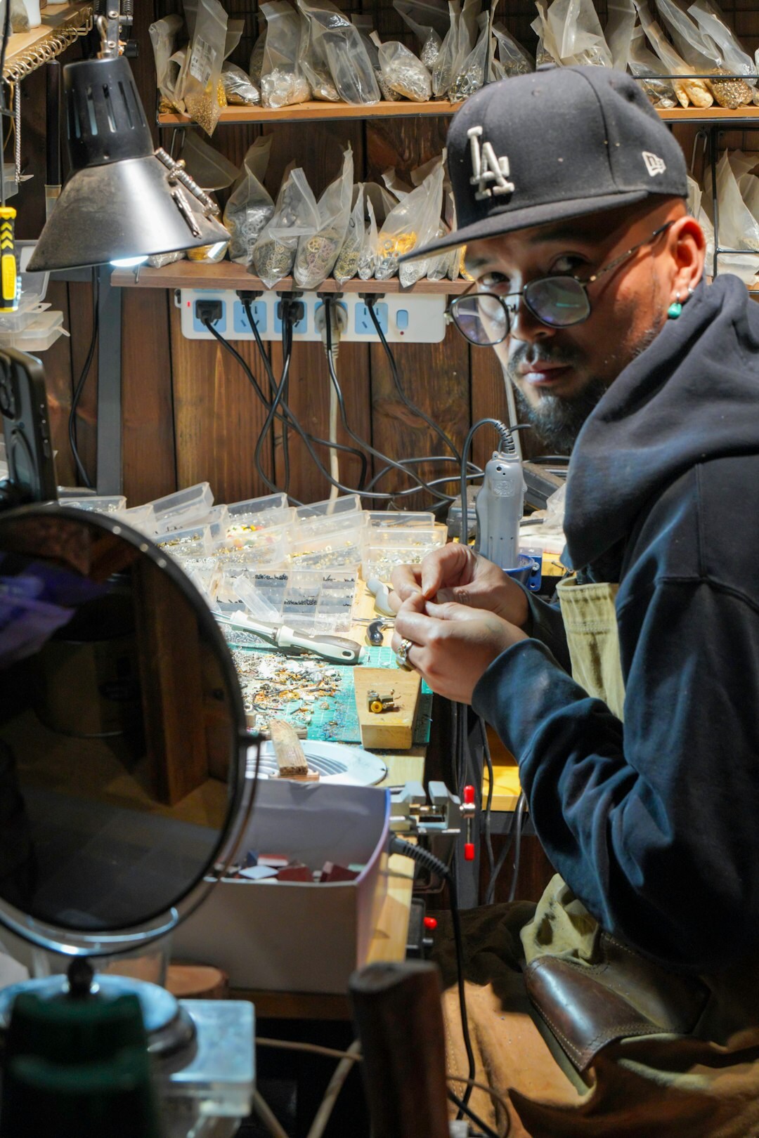 watchmaker at workbench